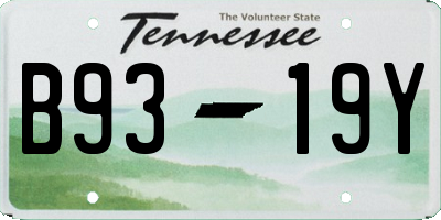 TN license plate B9319Y