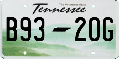 TN license plate B9320G