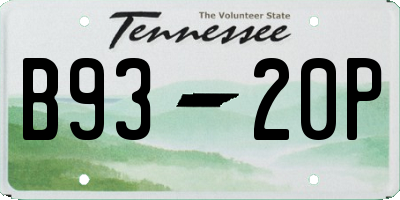 TN license plate B9320P
