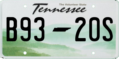 TN license plate B9320S