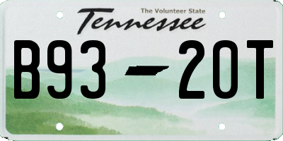TN license plate B9320T