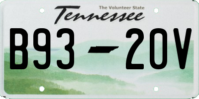 TN license plate B9320V