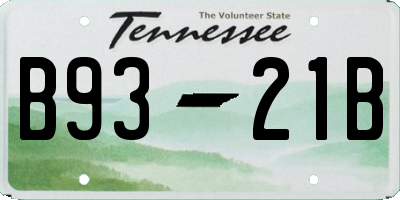 TN license plate B9321B