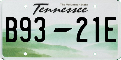 TN license plate B9321E