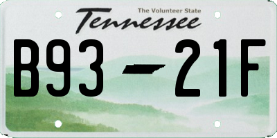 TN license plate B9321F