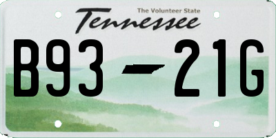 TN license plate B9321G