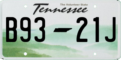 TN license plate B9321J
