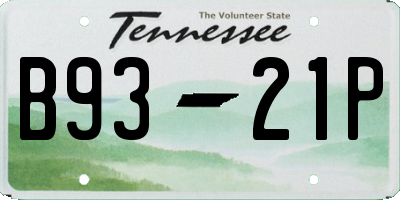 TN license plate B9321P