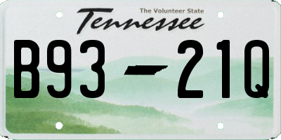 TN license plate B9321Q