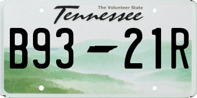 TN license plate B9321R