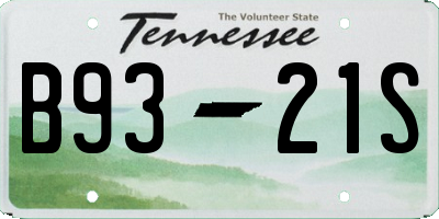 TN license plate B9321S