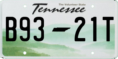 TN license plate B9321T