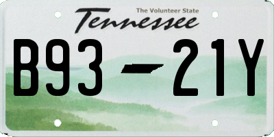 TN license plate B9321Y