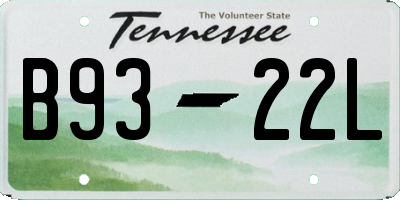 TN license plate B9322L