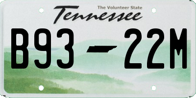 TN license plate B9322M