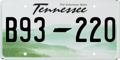 TN license plate B9322O