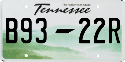 TN license plate B9322R