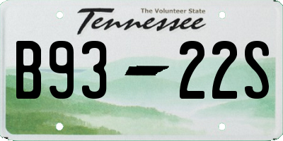 TN license plate B9322S