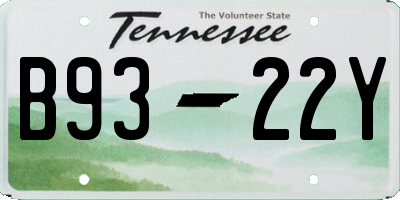 TN license plate B9322Y