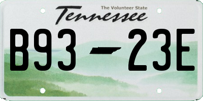 TN license plate B9323E