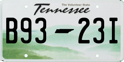 TN license plate B9323I