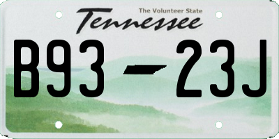 TN license plate B9323J