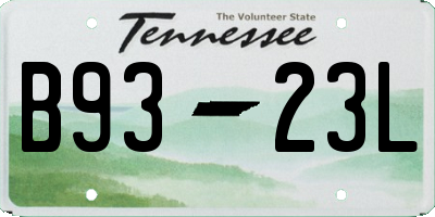 TN license plate B9323L