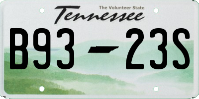 TN license plate B9323S