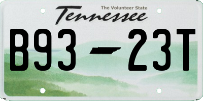TN license plate B9323T