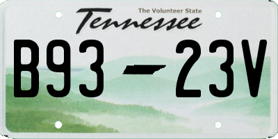 TN license plate B9323V