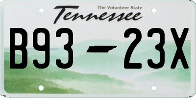 TN license plate B9323X
