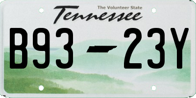 TN license plate B9323Y