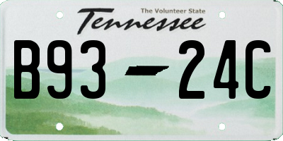 TN license plate B9324C