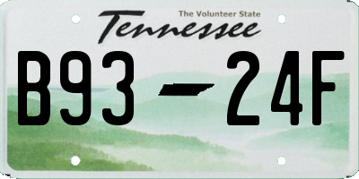 TN license plate B9324F