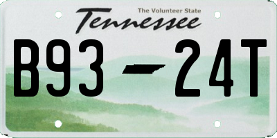TN license plate B9324T