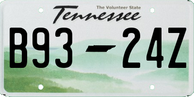 TN license plate B9324Z