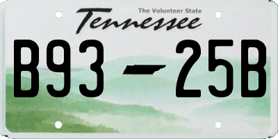 TN license plate B9325B