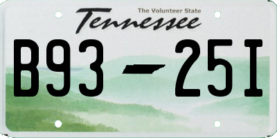 TN license plate B9325I