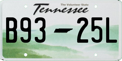 TN license plate B9325L