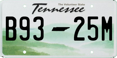 TN license plate B9325M
