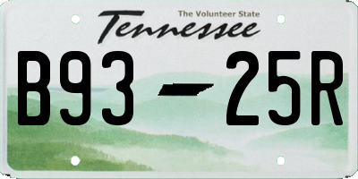 TN license plate B9325R