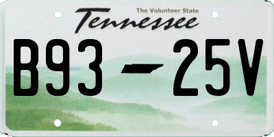 TN license plate B9325V