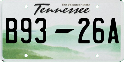 TN license plate B9326A