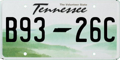 TN license plate B9326C
