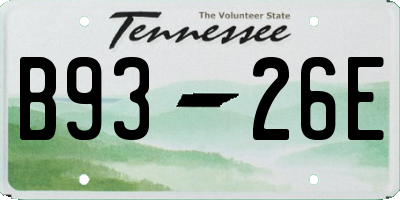 TN license plate B9326E