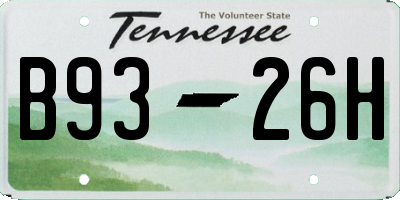 TN license plate B9326H