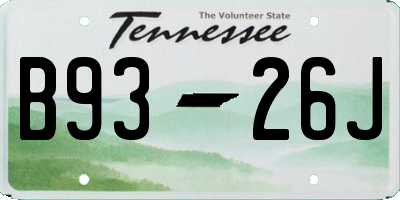 TN license plate B9326J