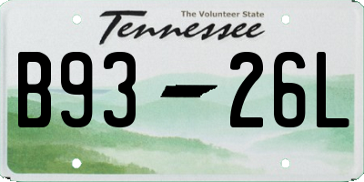 TN license plate B9326L