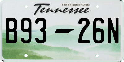 TN license plate B9326N