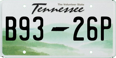 TN license plate B9326P